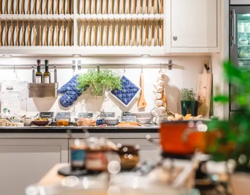 Breakfast buffet at HENRI Hamburg Breakfast buffet in the in-house kitchen at HENRI Hamburg