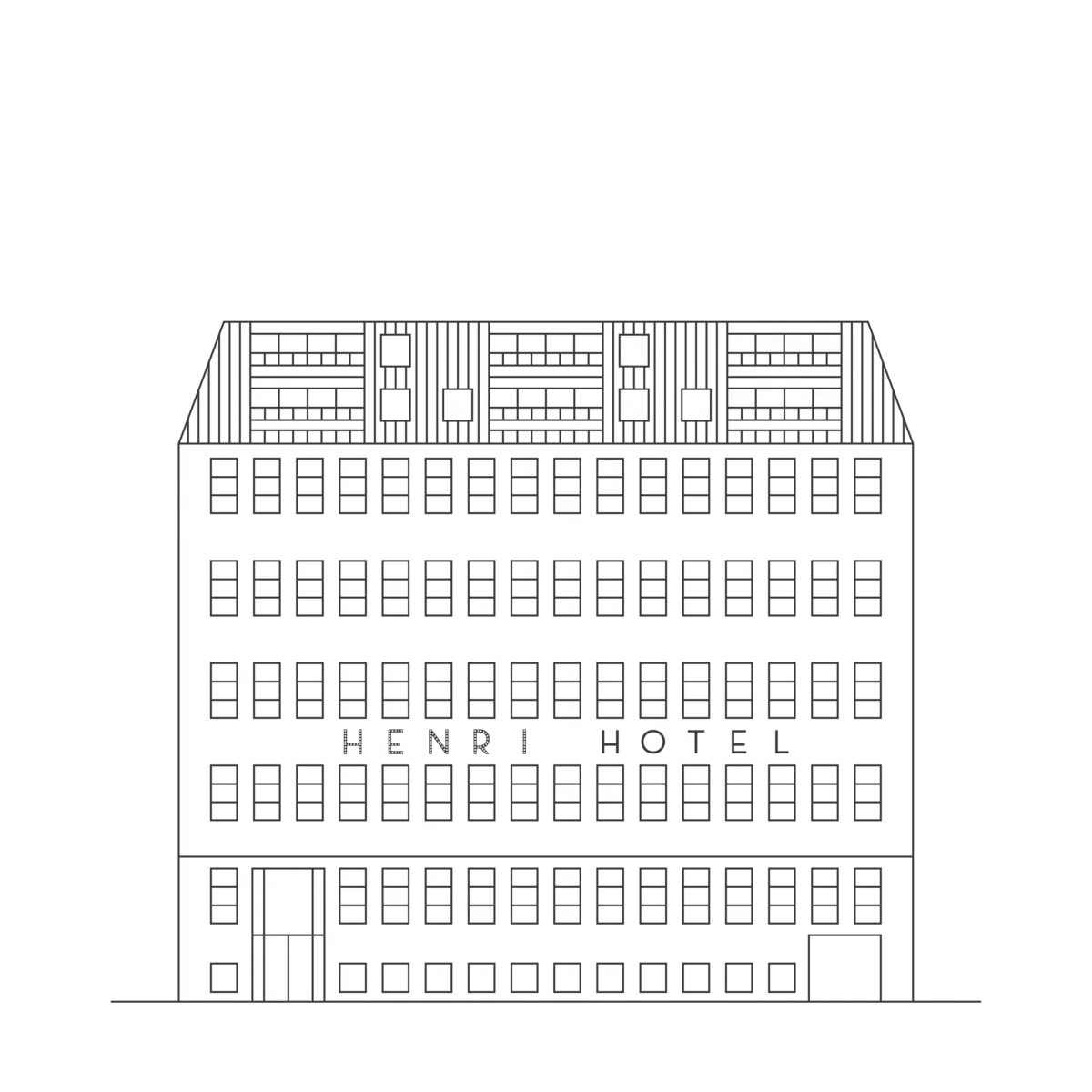 HENRI Hotel Hamburg House sketch Sketch of the exterior view of the hotel