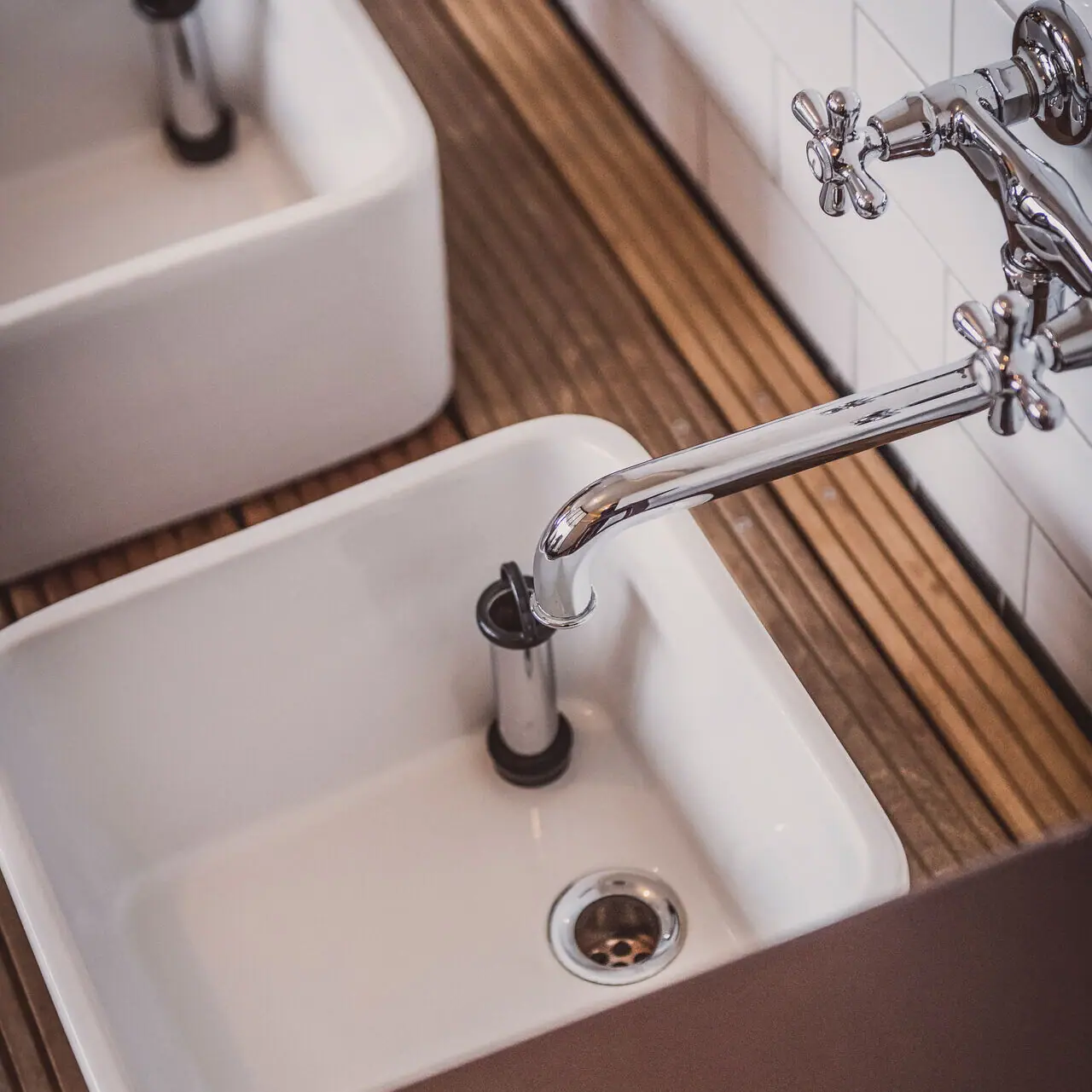 Footbath Foot bath and tap in the wellness area.