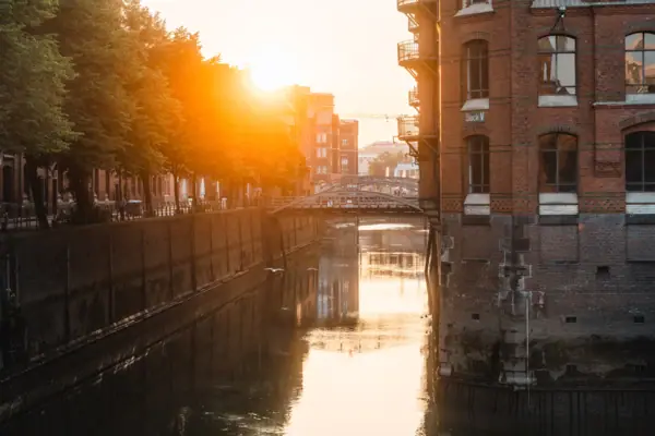 Hamburg A city at sunset
