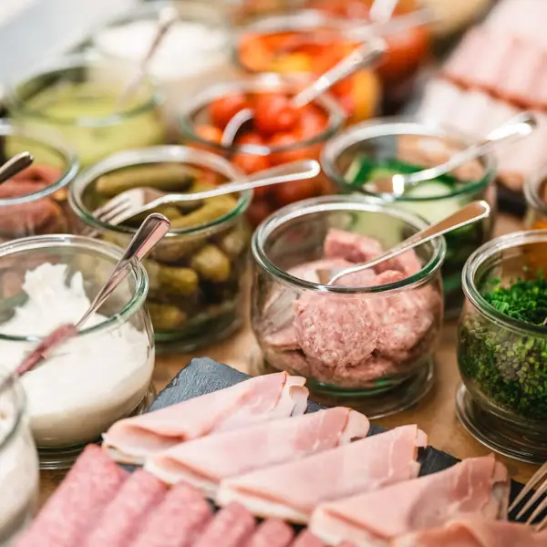 Buffet A table with various dishes.