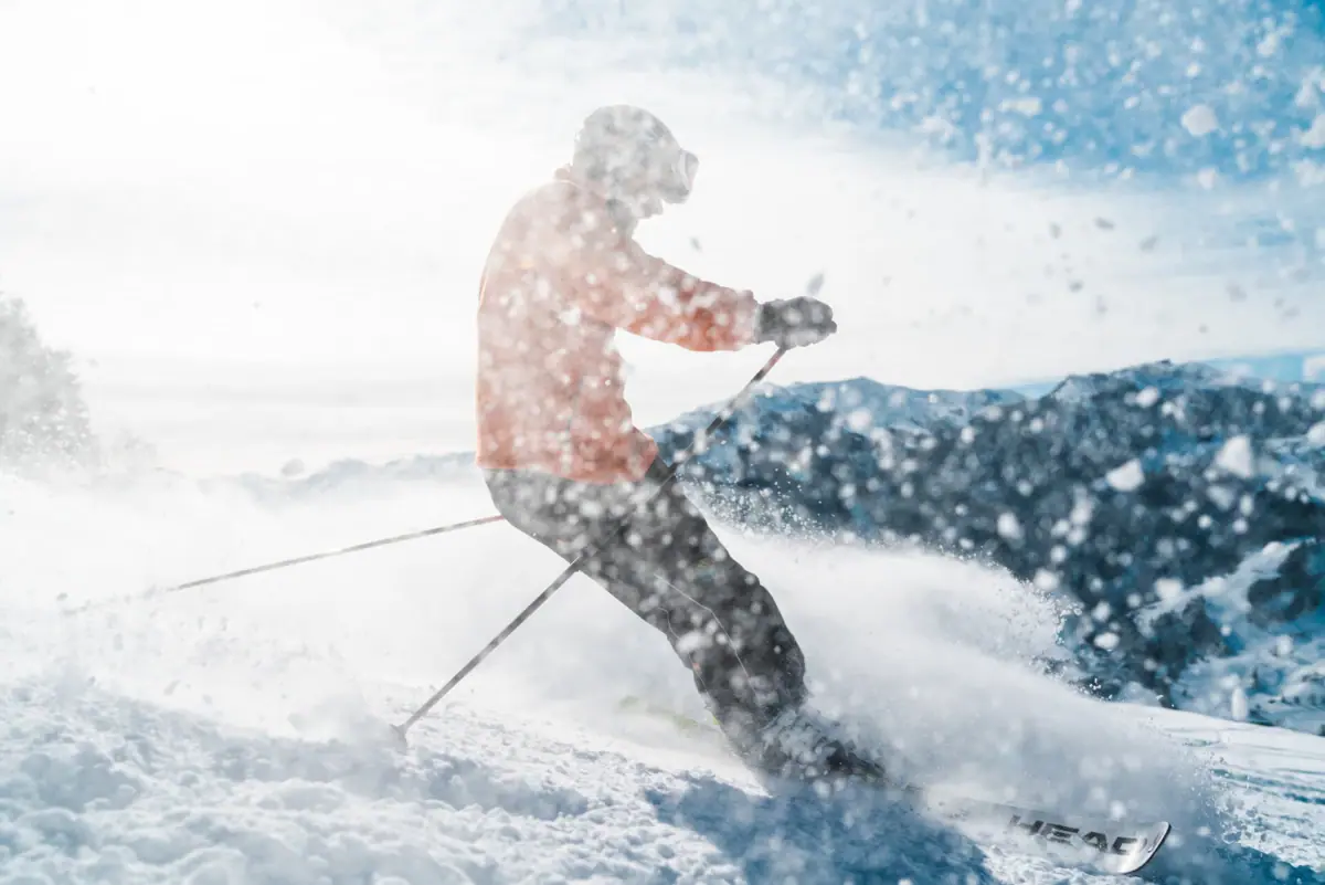 Skiing Person skiing on a piste.