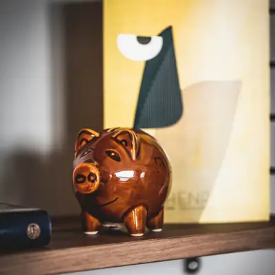 Especially with HENRI Ceramic money box on a shelf