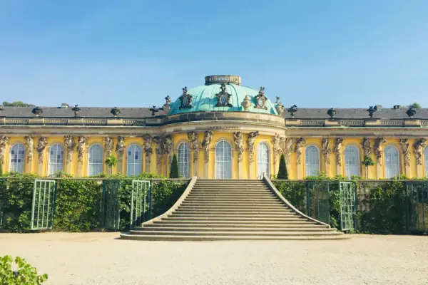 Potsdam Sanssouci Palace Sanssouci Palace with staircase in the foreground
