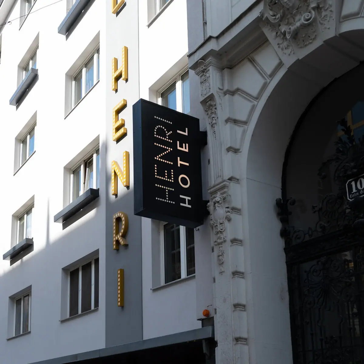 HENRI Vienna A sign on a building.