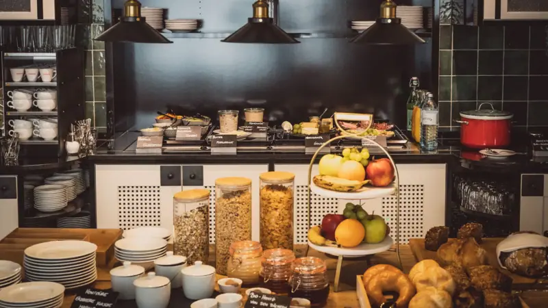 Breakfast at HENRI Vienna Kitchen with food on the counter