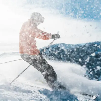 A person is skiing down a slope.