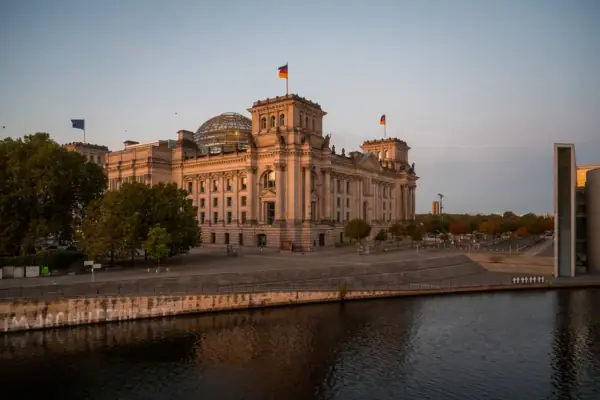 Berlin Reichstag A building with a dome.